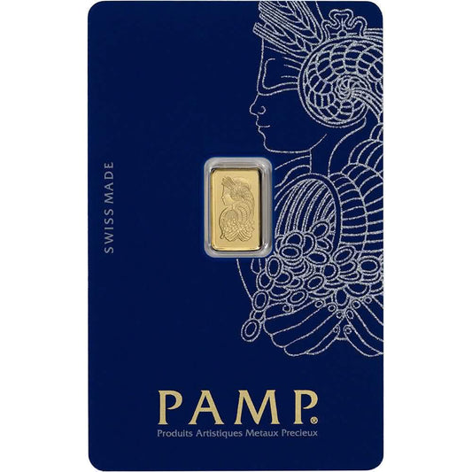 1 Gram Gold Bar PAMP Suisse Fortuna 999.9 Fine in Sealed Assay