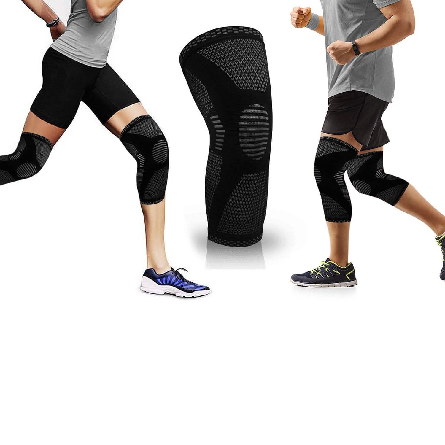 1-Pair: Support And Recover Knee Compression Sleeve Brace With Gel Grip