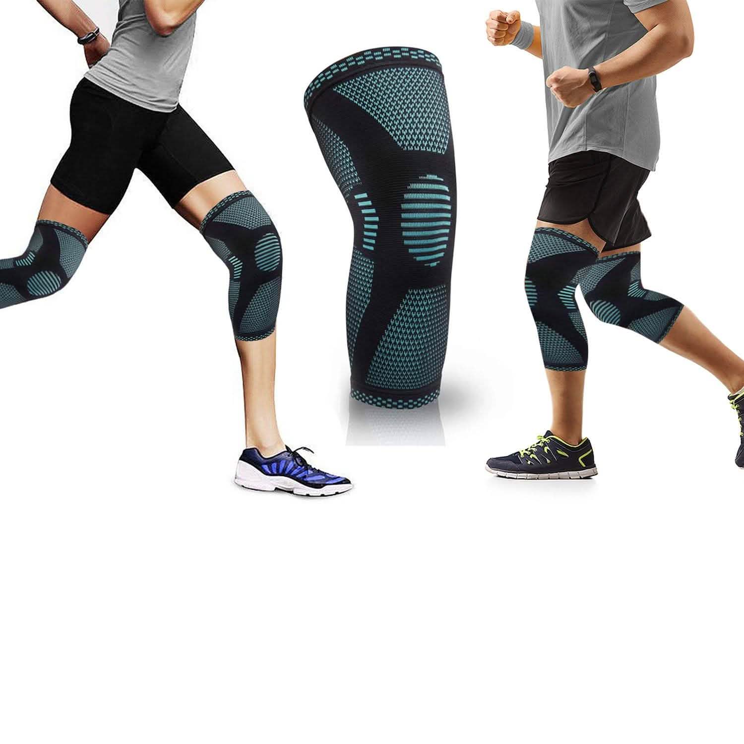 1-Pair: Support And Recover Knee Compression Sleeve Brace With Gel Grip