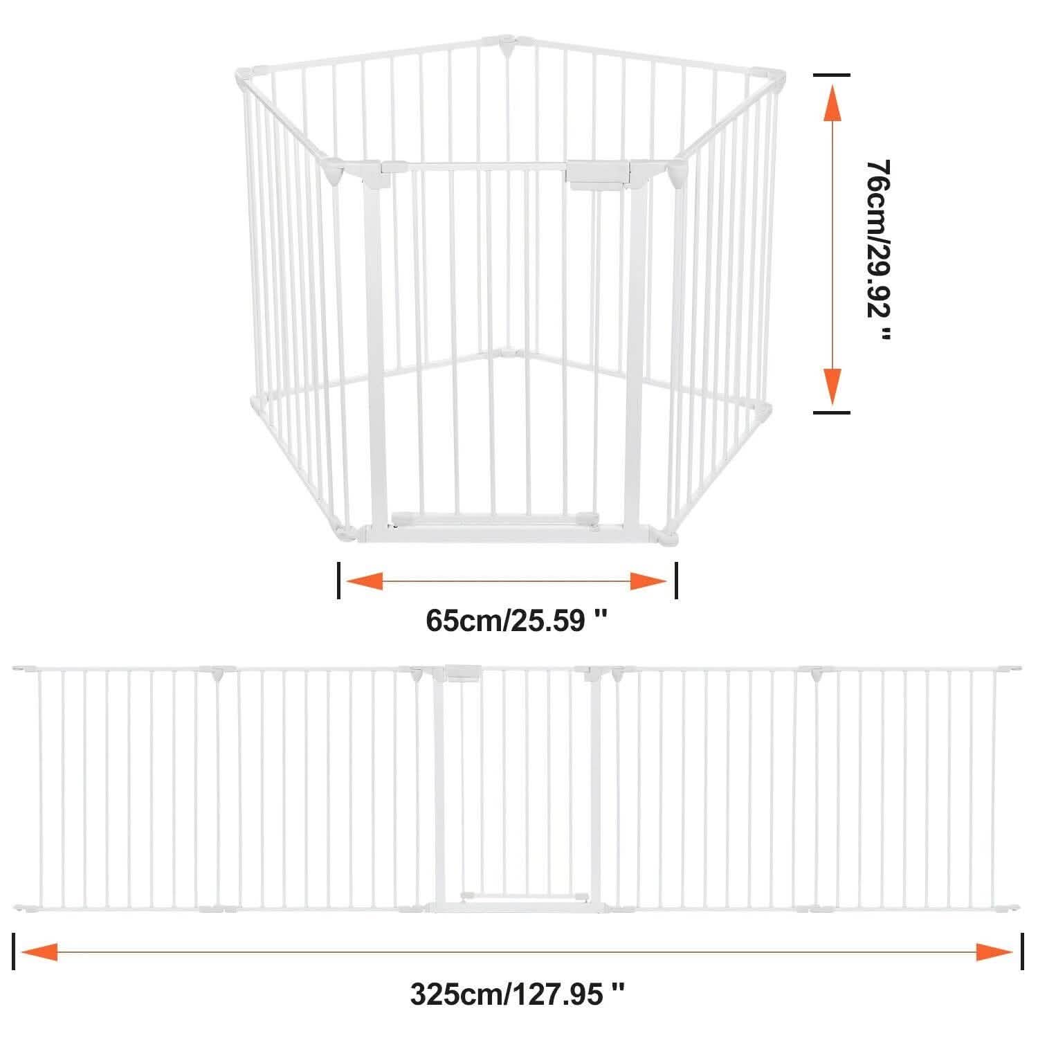 10 ft Wide Baby Gate Playard Satey Rail Fence Barrier Room Divider 5 Panels