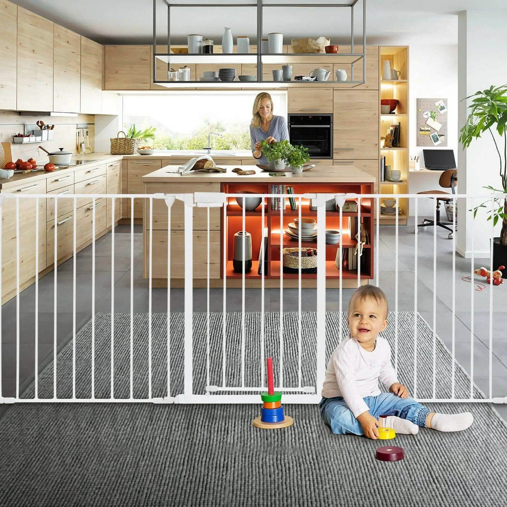 10 ft Wide Baby Gate Playard Satey Rail Fence Barrier Room Divider 5 Panels