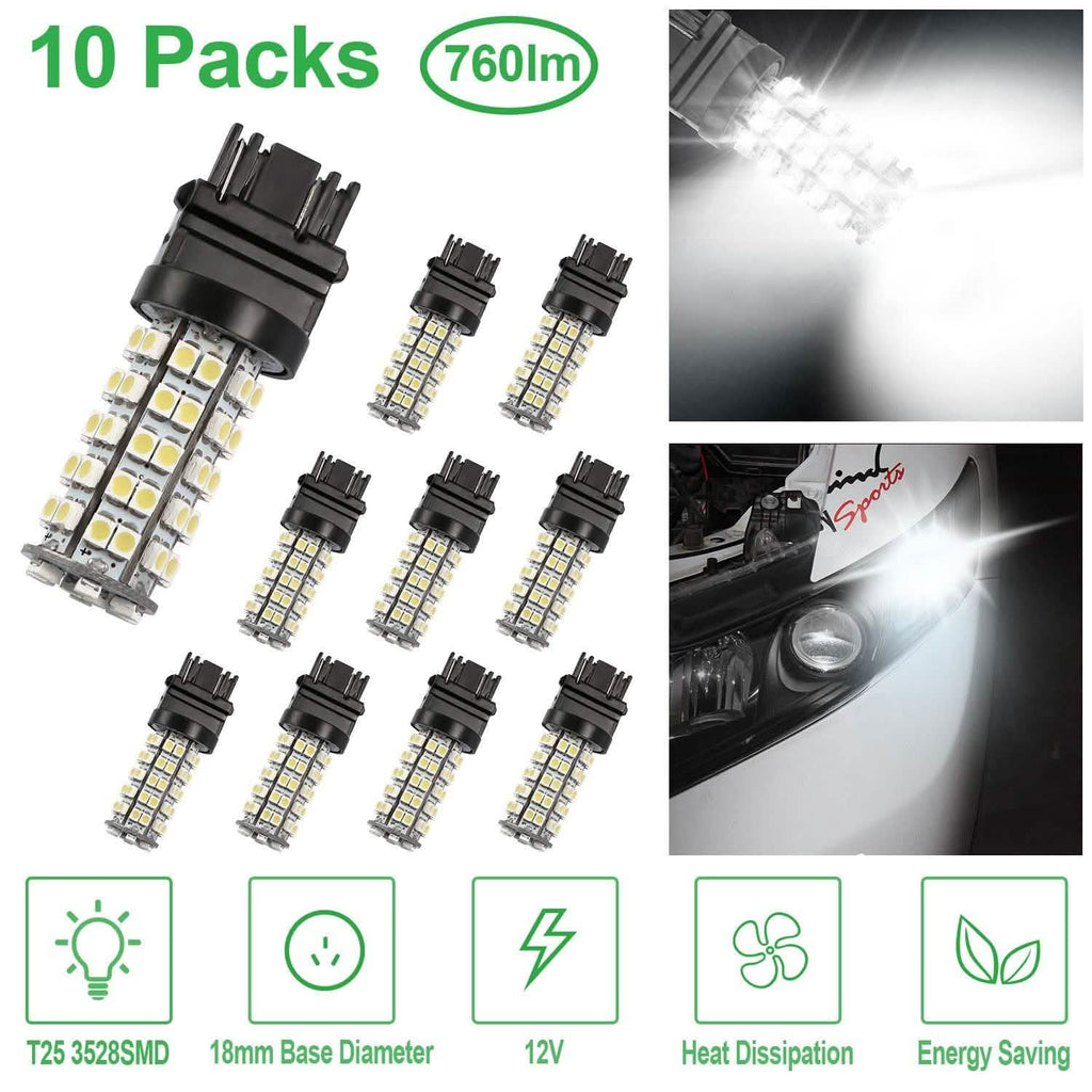 10-Pieces: LED Car Light Bulbs