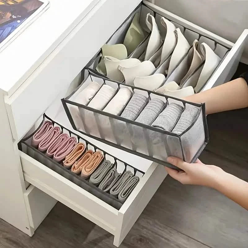 11 Grid Sock Underwear Storage Box Mesh Closet Organizer