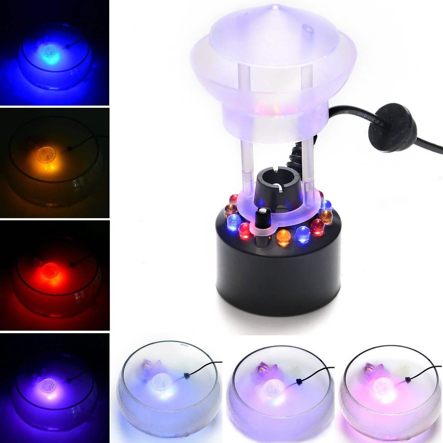 12 LED Mist Water Fountain Machine Atomizer Air Humidifier