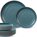 12-Piece: HITECLIFE Microwave and Dishwasher Safe Dinner Plates Set