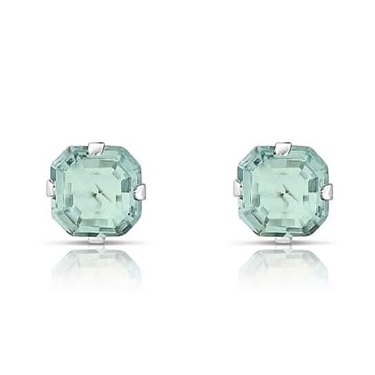 1.3 Carat Cz Asscher-Cut Sterling Silver Stud Earrings