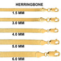 14K Solid Gold Herringbone Necklace