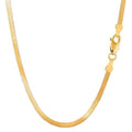 14k Solid Yellow Gold High Polish Herringbone Necklace Chain 3mm