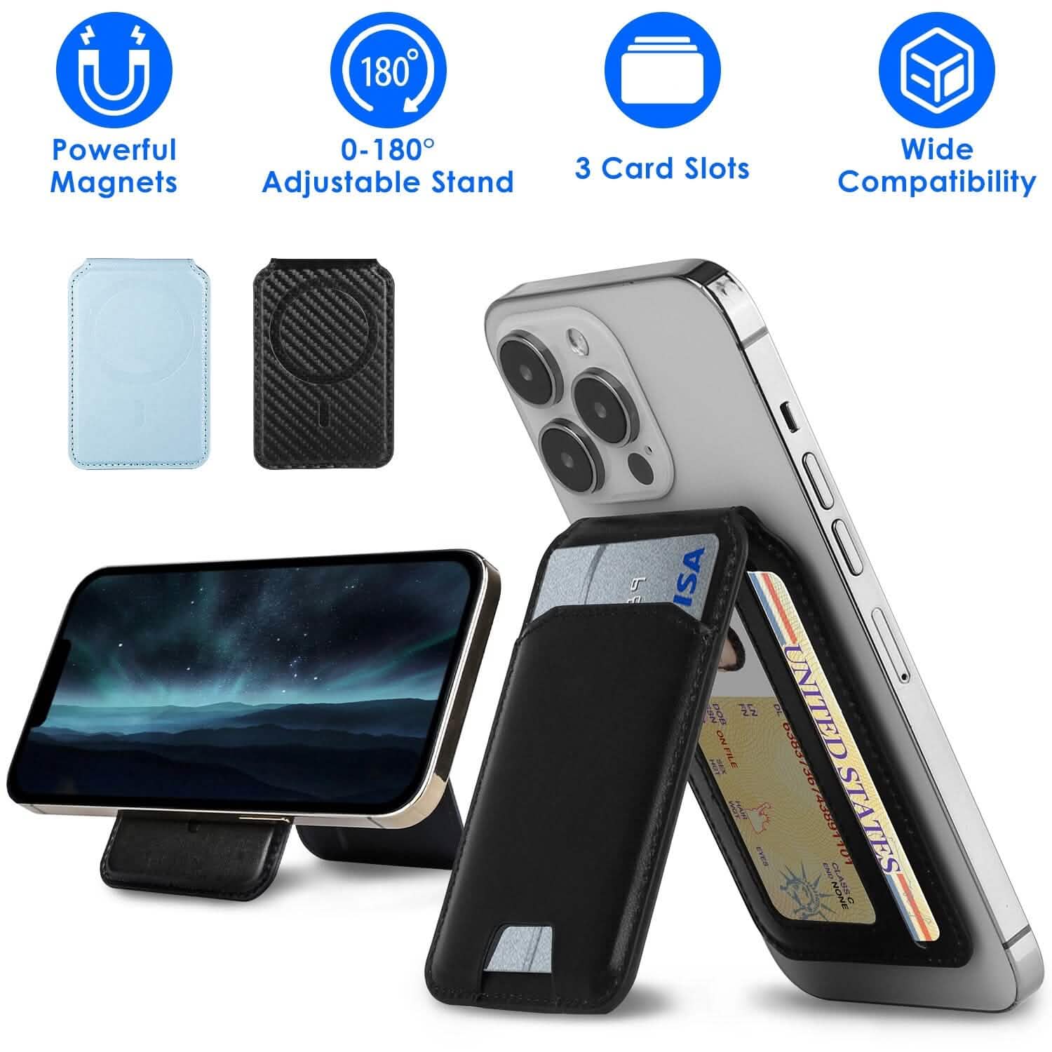 2-in-1 Magnetic Card Wallet Phone Stand
