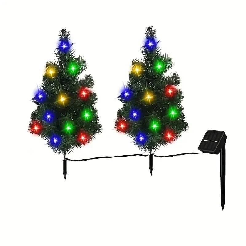 2-in-1 Solar Christmas Tree Lawn Light