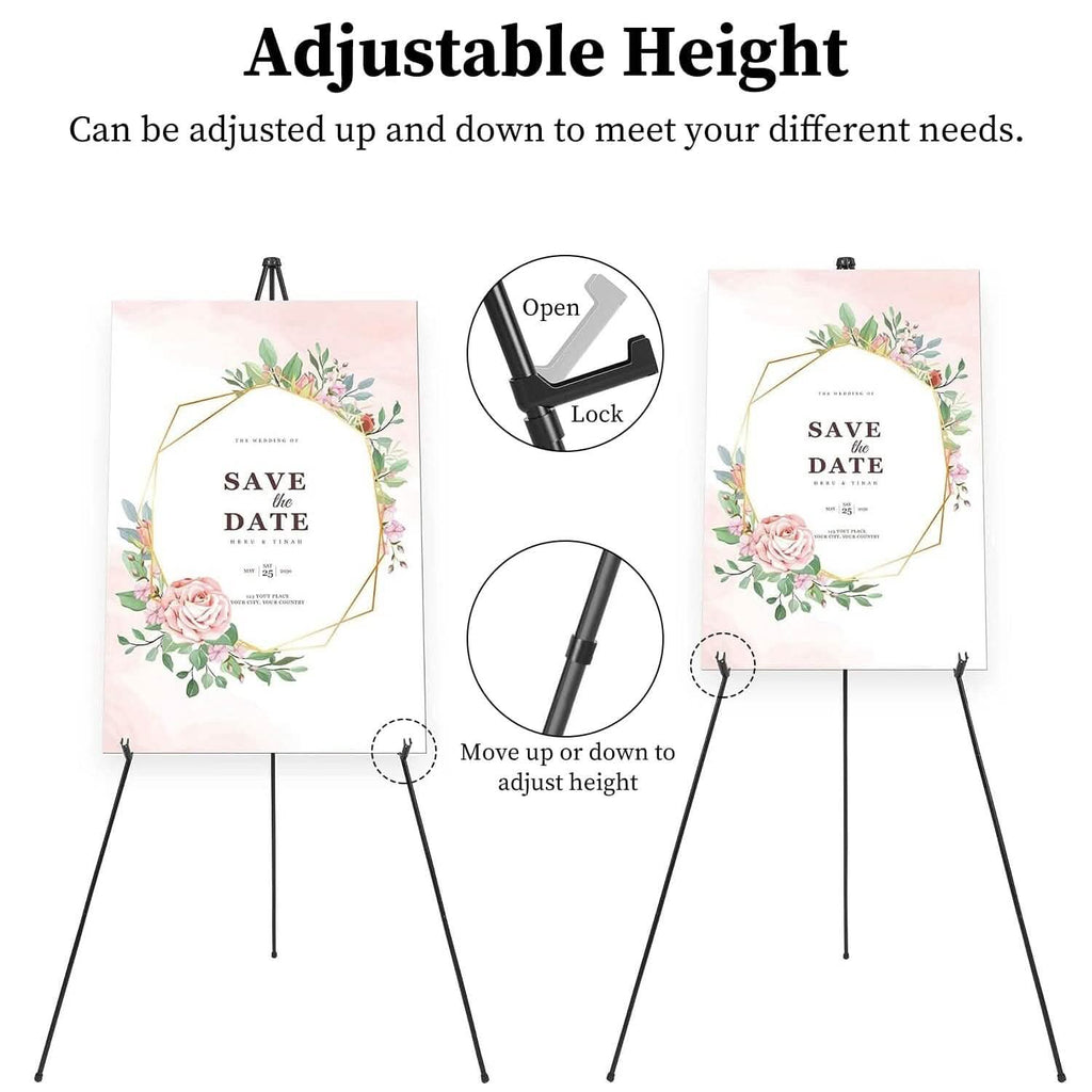 2-Pack: 61" Collapsible A Frame Tripod Easel Iron Alloy Drawing Stand