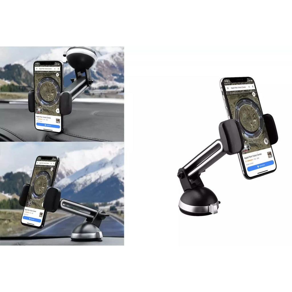 2-Pack: LAX Extendable Car Mount Holder for Cellphone with Adjustable Clamp