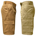 2-Pack: Men's 13” Fitted Belted 7-Pocket Cargo Shorts