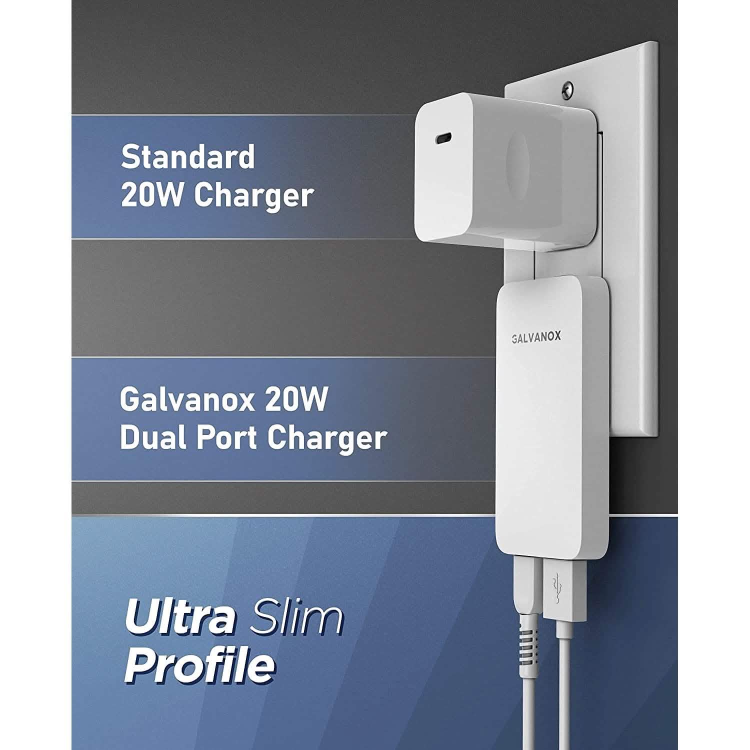 2-Pack: Type C Flat Slim Power Adapter
