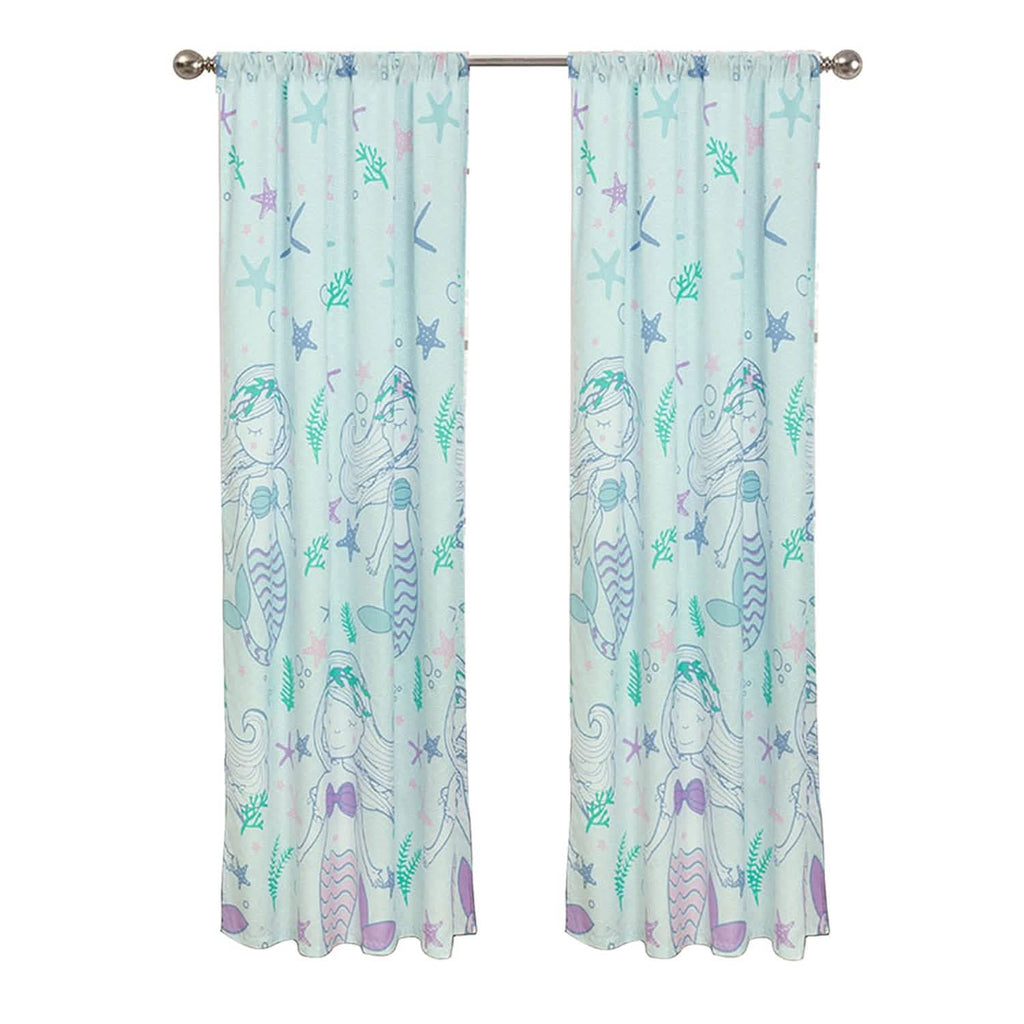 2-Piece Set: Kidz Mix Mystical Mermaid Window Panel Pair
