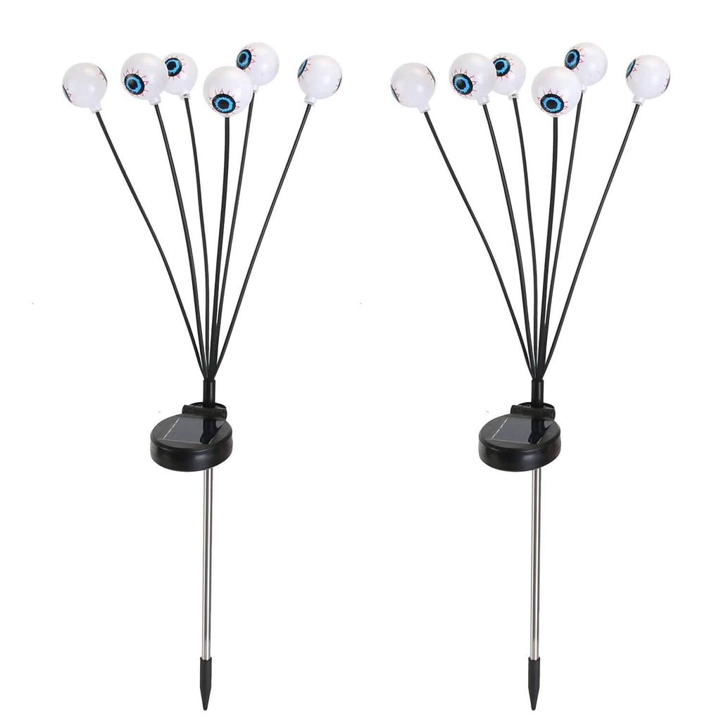 2-Pieces: Solar Scary Eyeball Lights Halloween Decoration Swaying Light
