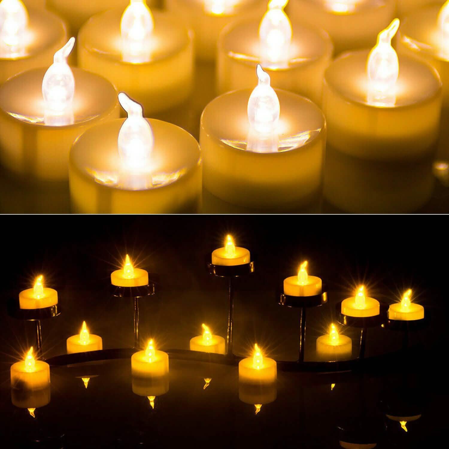 24-Piece: LED Flameless Tealight Smokeless Flickering Candles