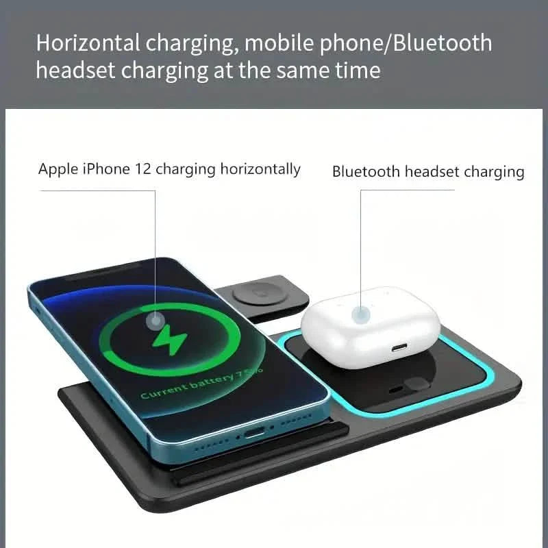 3-in-1 Folding Fast Wireless Charger Station