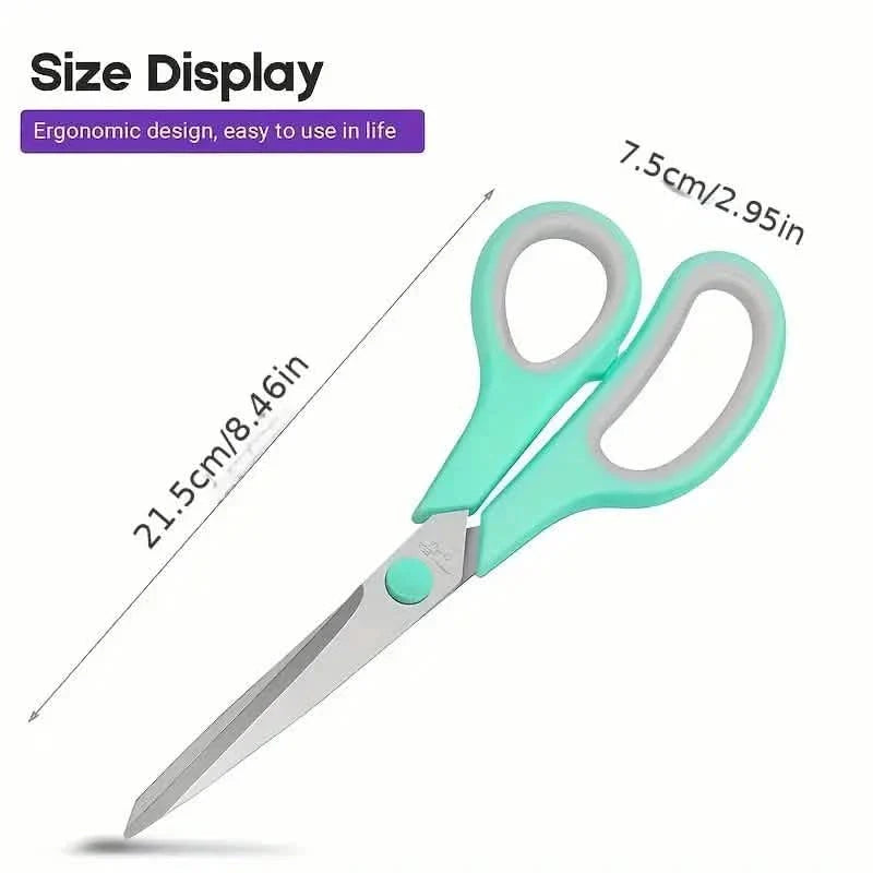 3-Pack: 8-Inch Multi-Purpose Scissors Set, Sharp Stainless Steel with Comfort Grip Handle