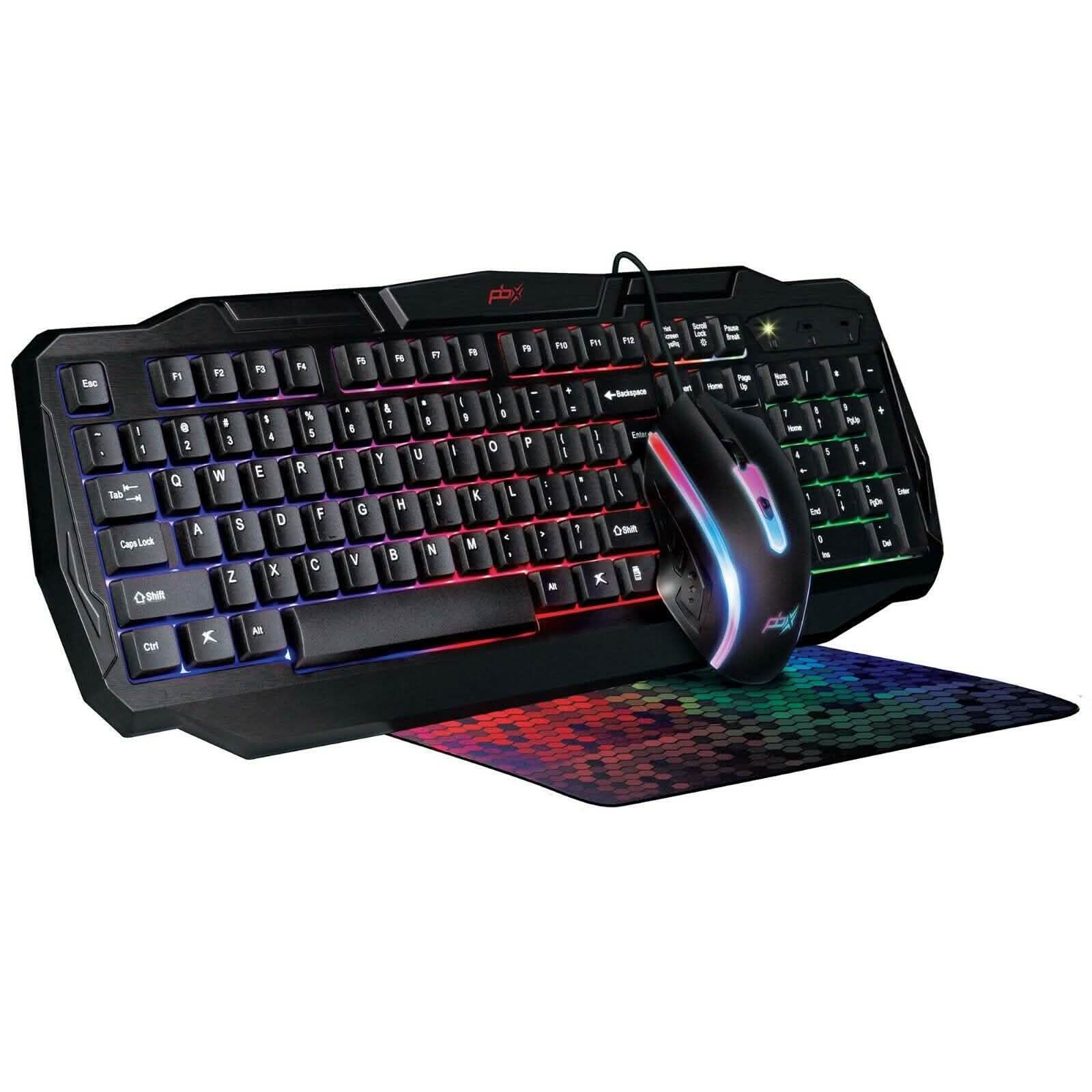 3-Pack: PBX Slayer Pro Gaming Accessories - Keyboard, Computer Mouse and Mousepad