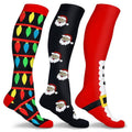 3-Pair: Holiday Knee-High Compression Socks