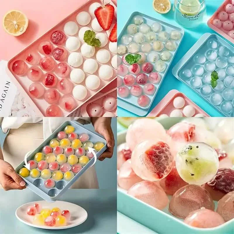 33 Round Shape Ice Cube Maker Tray