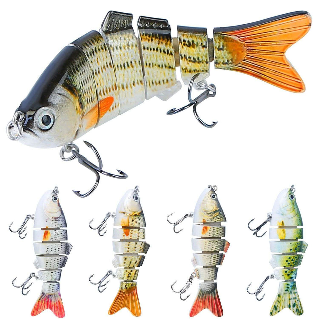 4-Piece: 6 Segment Multi Jointed Lifelike Fish Lures