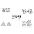 5-Pack: Swarovski Crystal Sterling Silver Stud Earrings For Women
