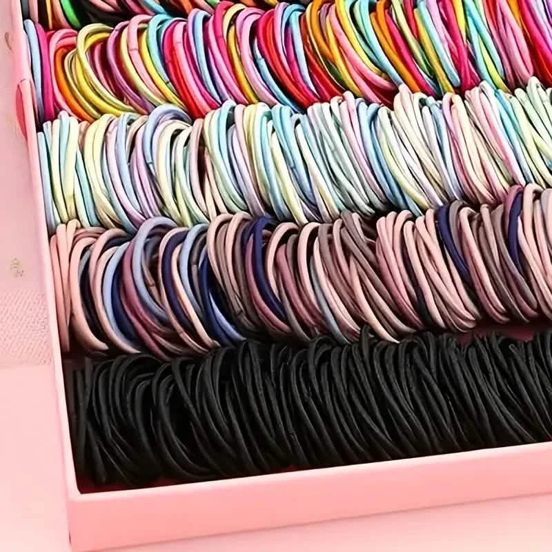 500-Pieces: Cute Elastic Hair Tie Polyester and Spandex Blend