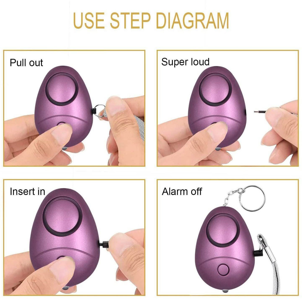 6-Pack: 140DB Personal Security Alarm Keychain with LED Lights