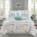 9-Piece Set: Liberty Reversible Comforter Set New York Theme Printed Design Bed
