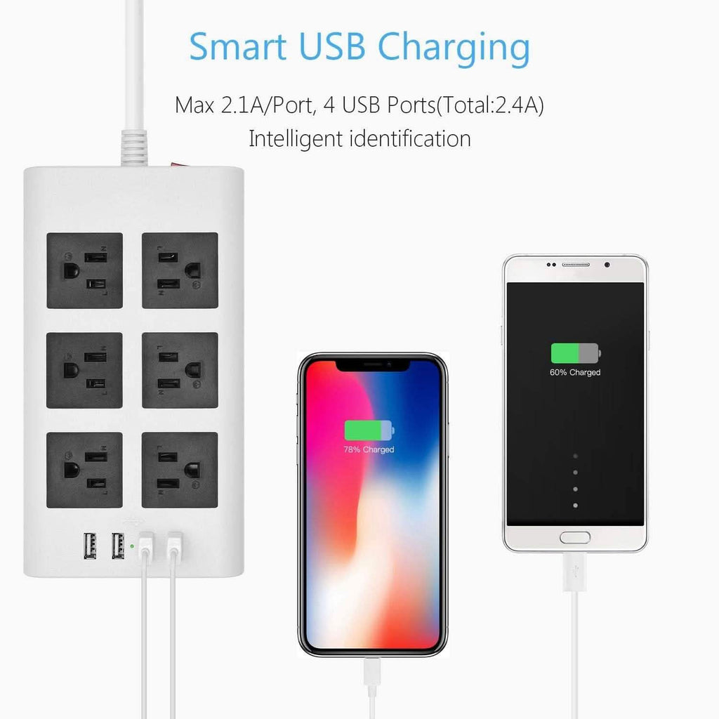 9.8ft USB Power Strip Surge Protector