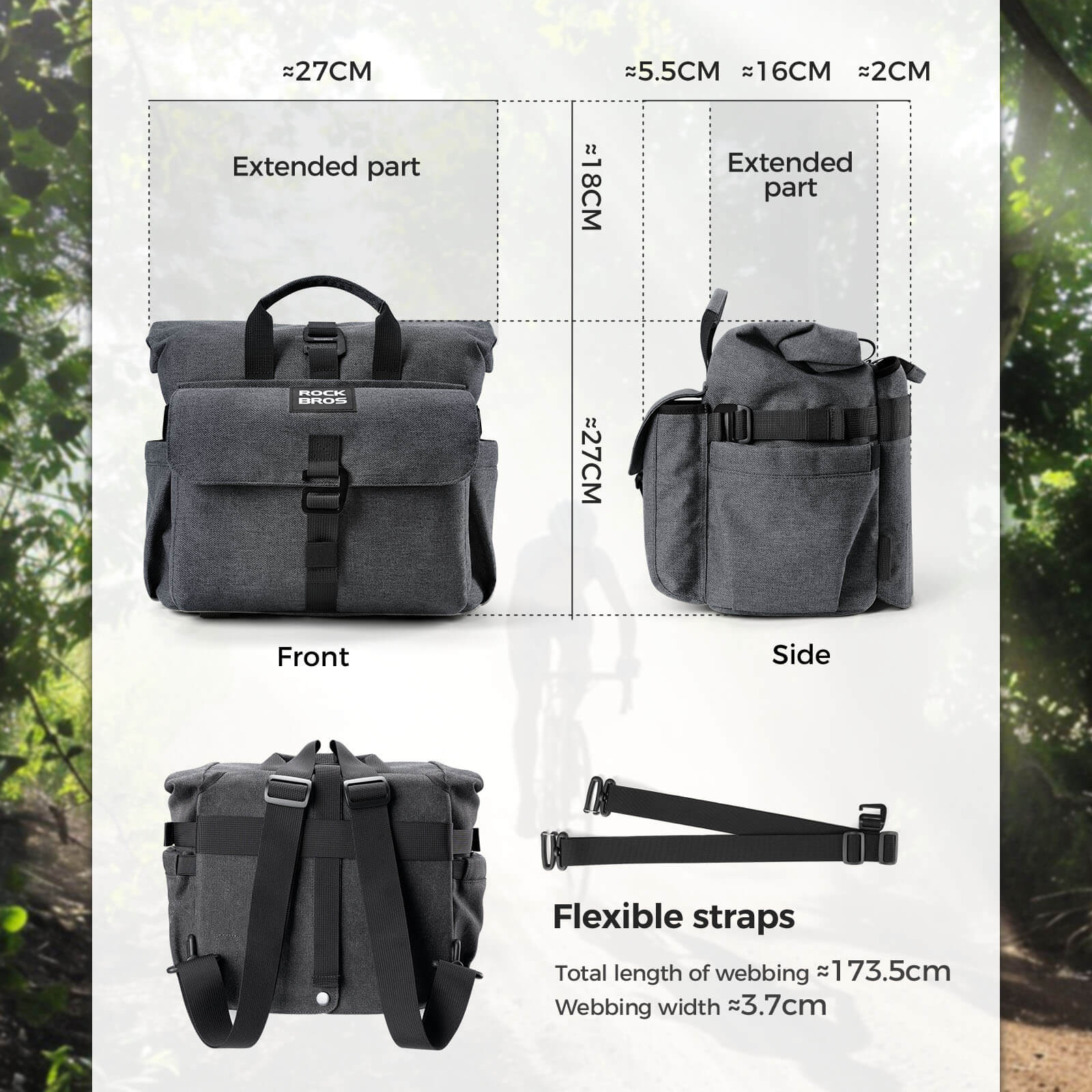 Folding Bike Handlebar Bag - 11.5L