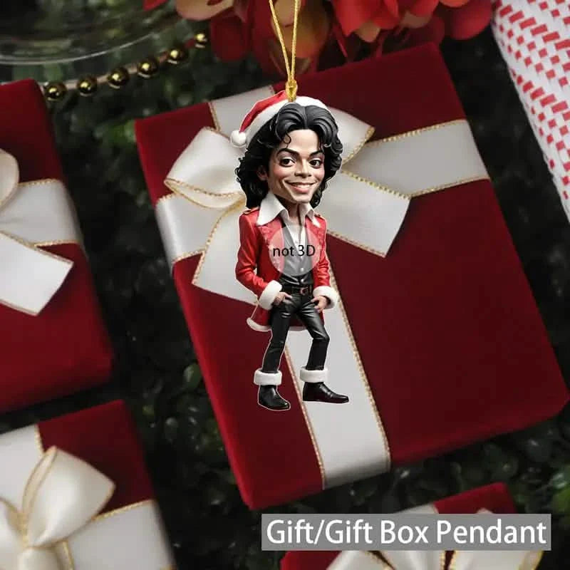 Acrylic Musician Caricature Ornament with Santa Hat