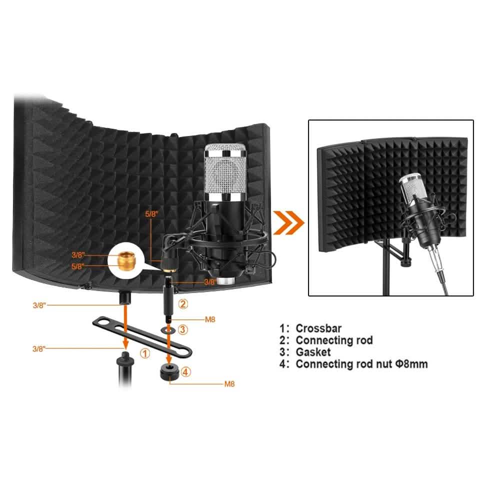 AGPTEK Studio Microphone Foam Shield Soundproofing