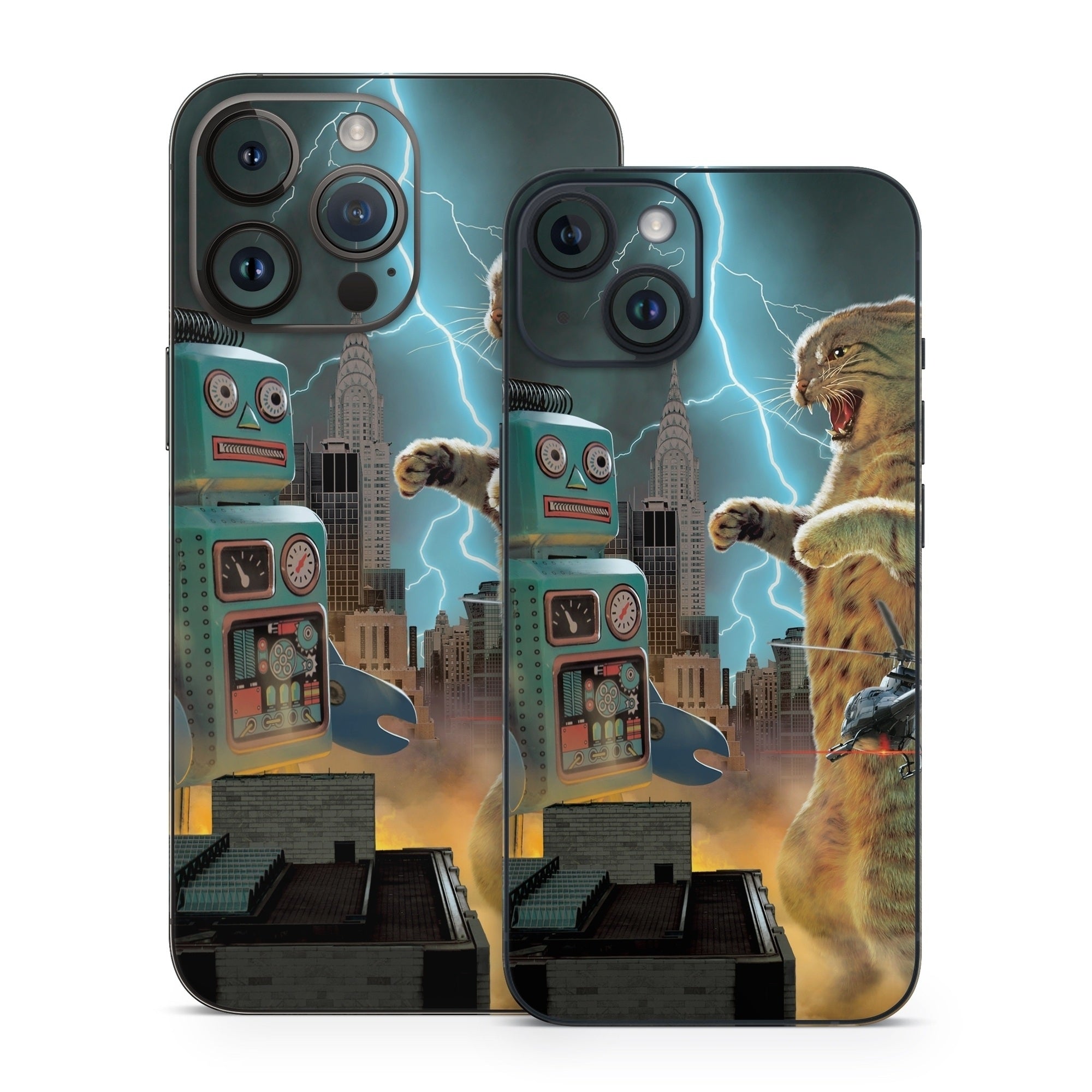 Catzilla Vs Robot - Apple iPhone 14 Skin