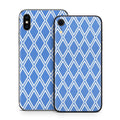 Blue Checks - Apple iPhone X Skin