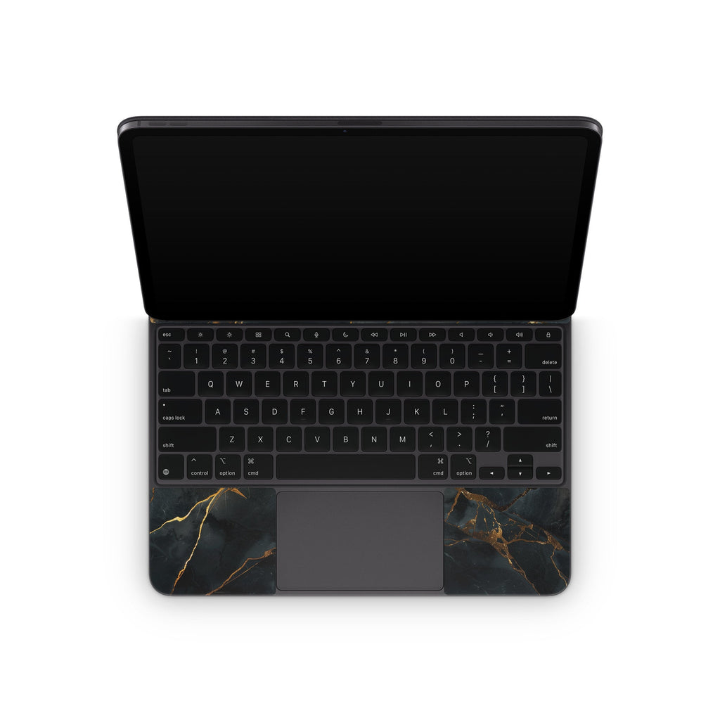 Repaired Black Marble - Apple Magic Keyboard for iPad Skin