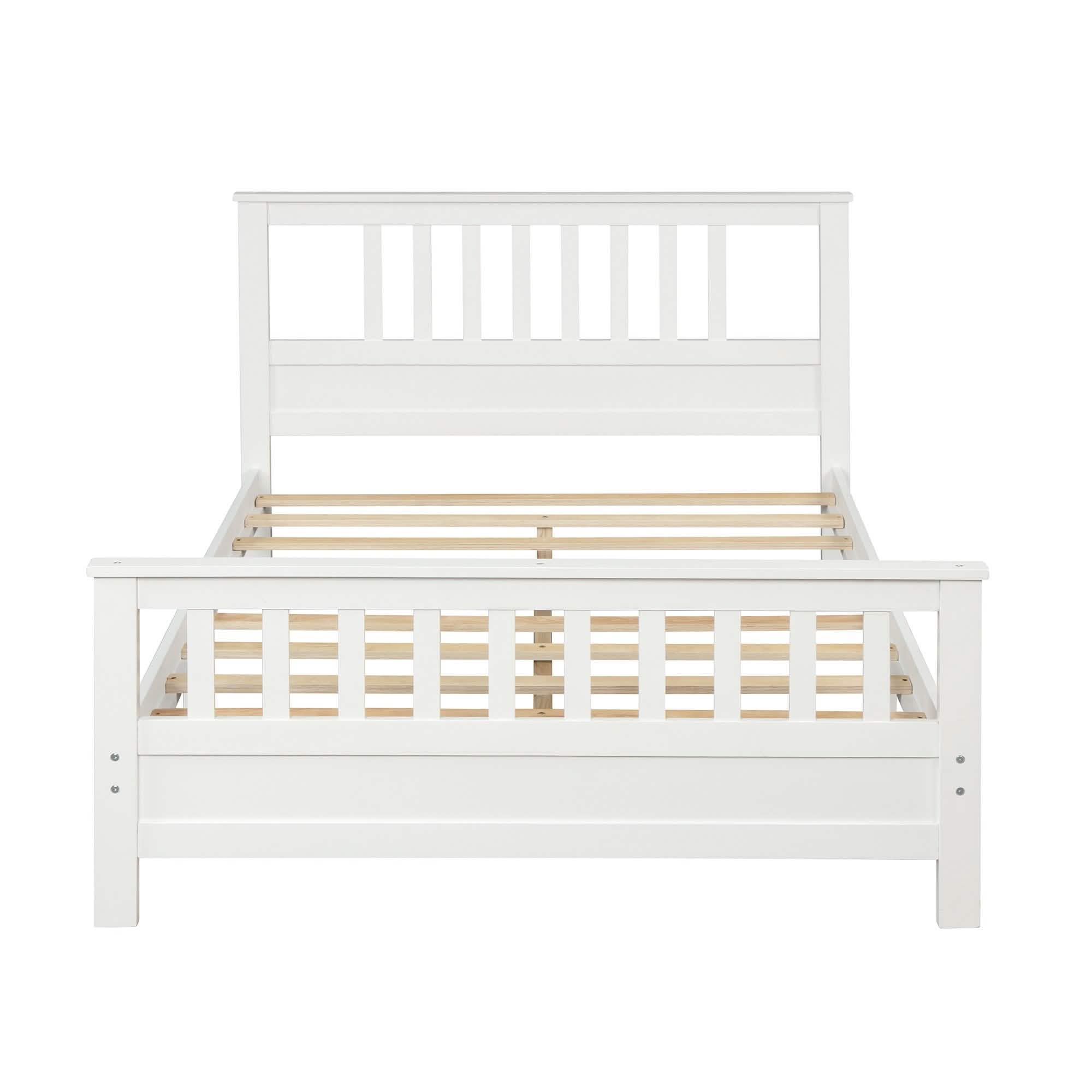 Anysun Full Size Bed Frame Solid Wood Platform Bed with Headboard for Kid's