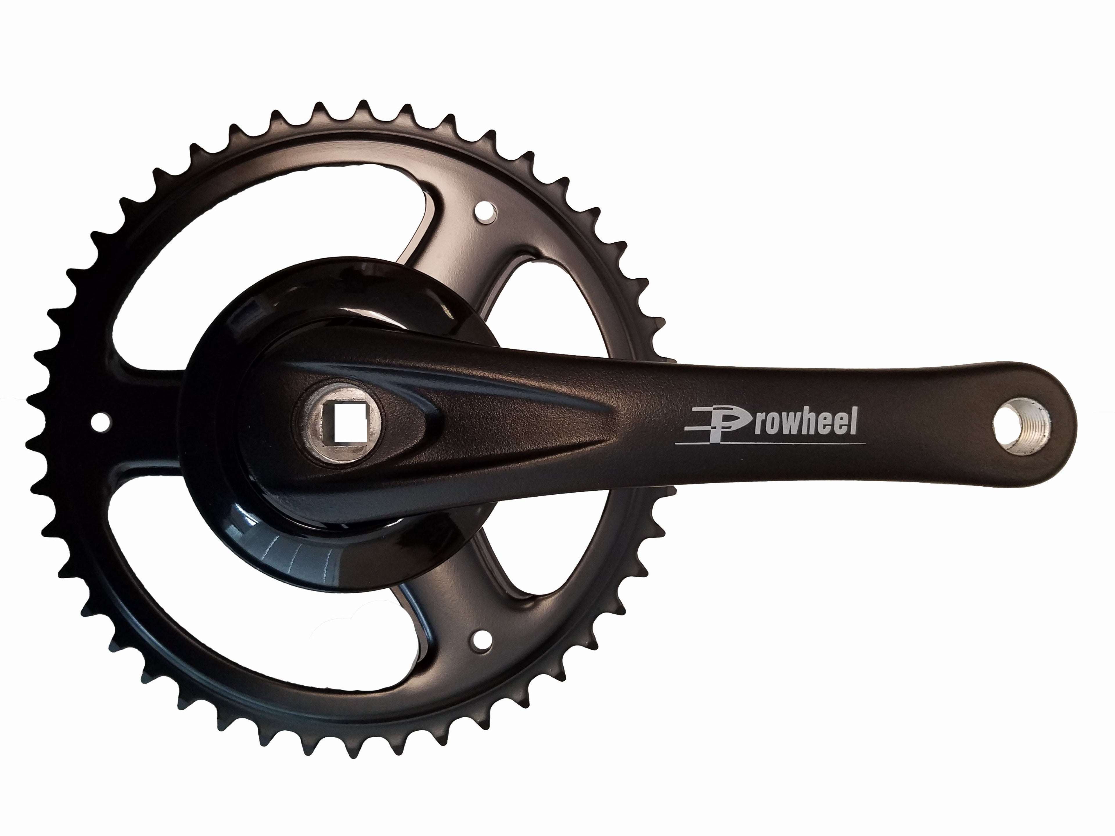 Beach Cruiser Black Right Crank Arm Crank Shaft w/Front Sprocket - Square Bolt Hole
