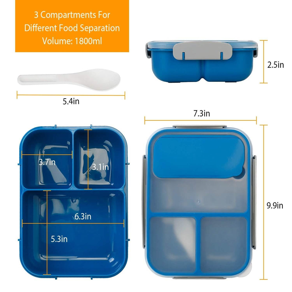 Bento Box Portable Lunch Box Picnic Food Storage with 3 Compartments