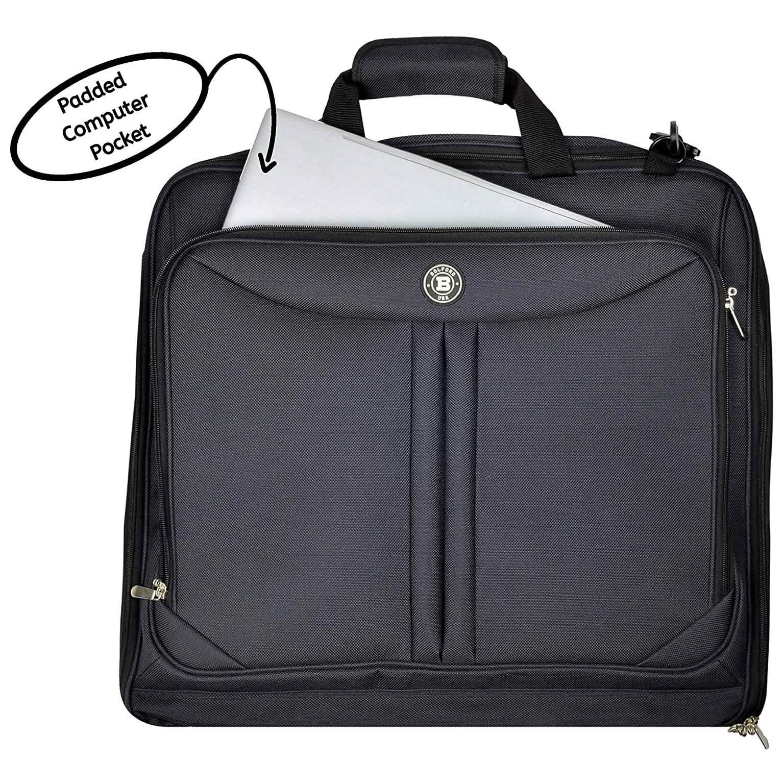 Bolford Travel Garment Bag For Business Trips And Travel With Padded Computer Pocket