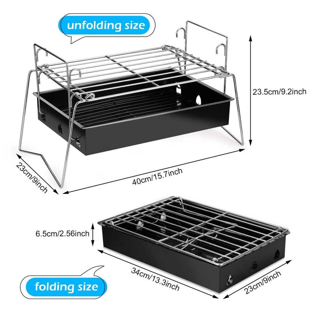 Camping Grill Barbecue Tool Folding & Lightweight Steel Mesh Portable