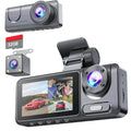 1080P Triple Dash Cam Front, Inside and Rear with 32GB Card, Night Vision, HDR & More