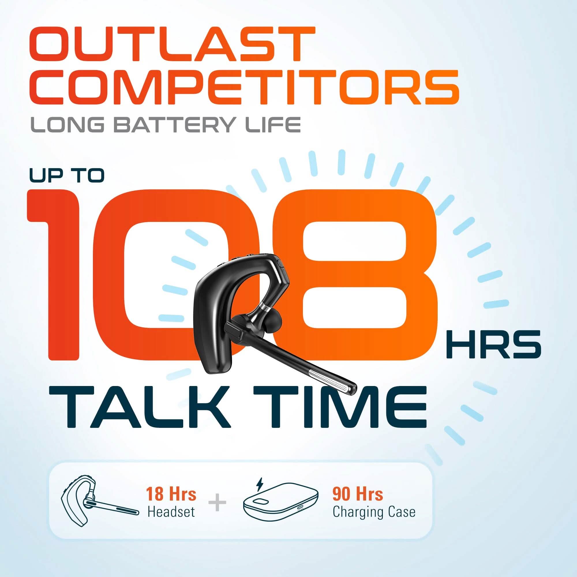 Delton 95X Wireless Computer Headset: Executive Bluetooth Headphone Active Noise Cancellation Earpiece
