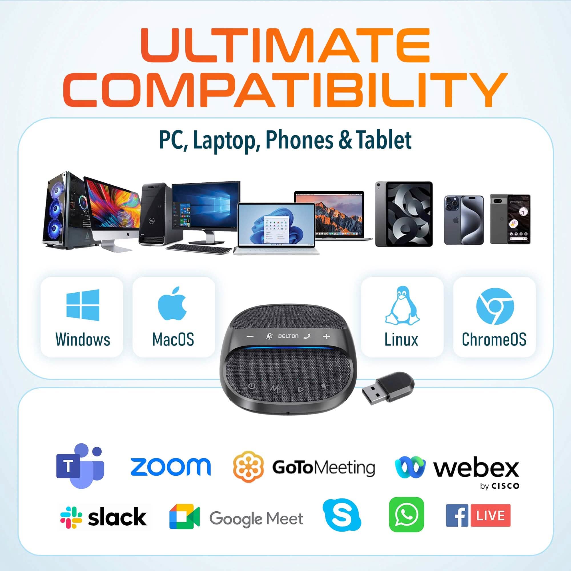 Delton C4700 Wireless Bluetooth Conference Speaker with Microphone