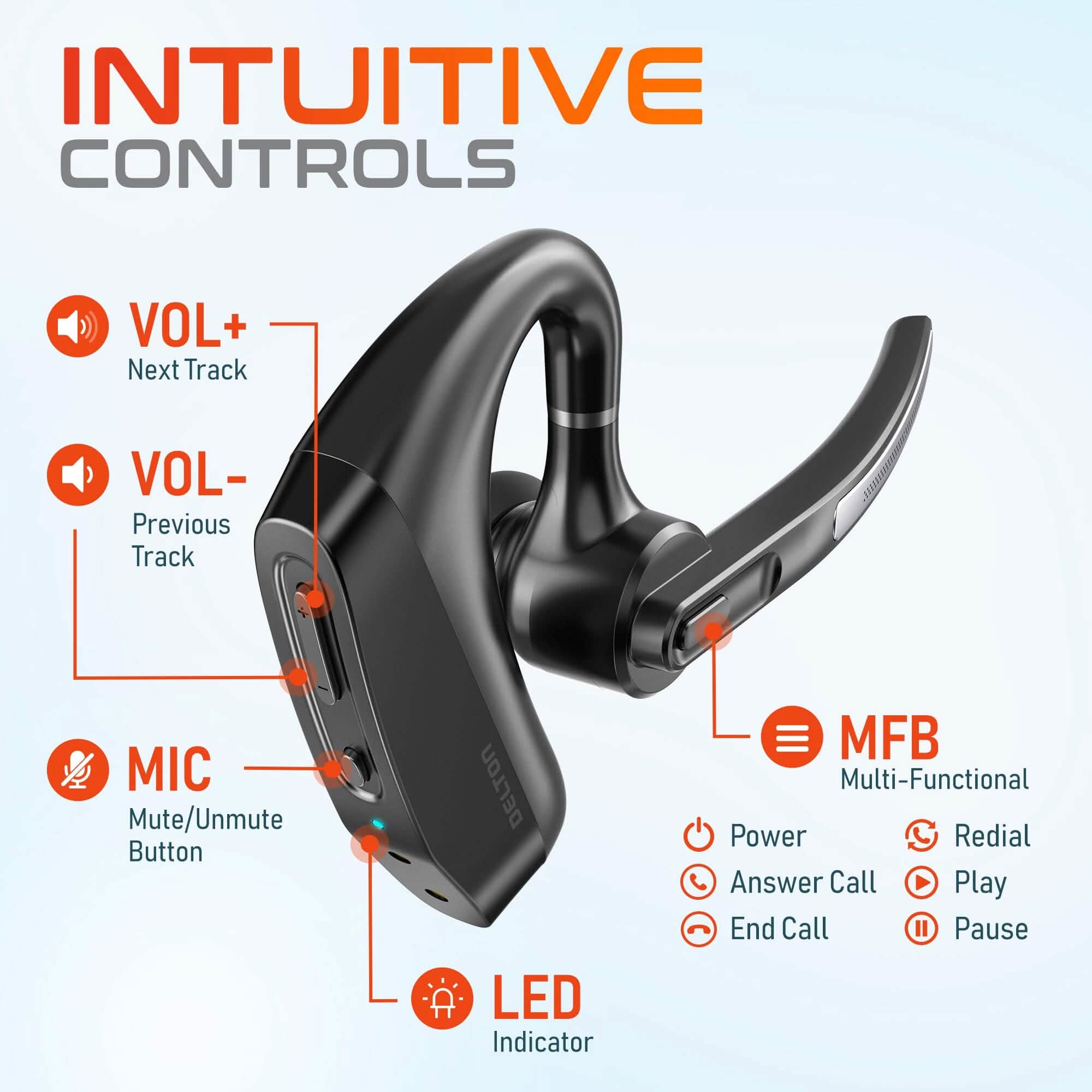 Delton K130 Wireless Computer Earbud Headset Bluetooth Headphone