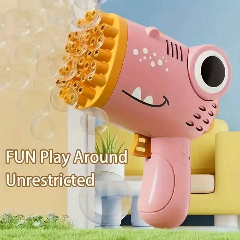 Dinosaur-Themed Automatic Bubble Blower 40-Hole Handheld Toy Gun