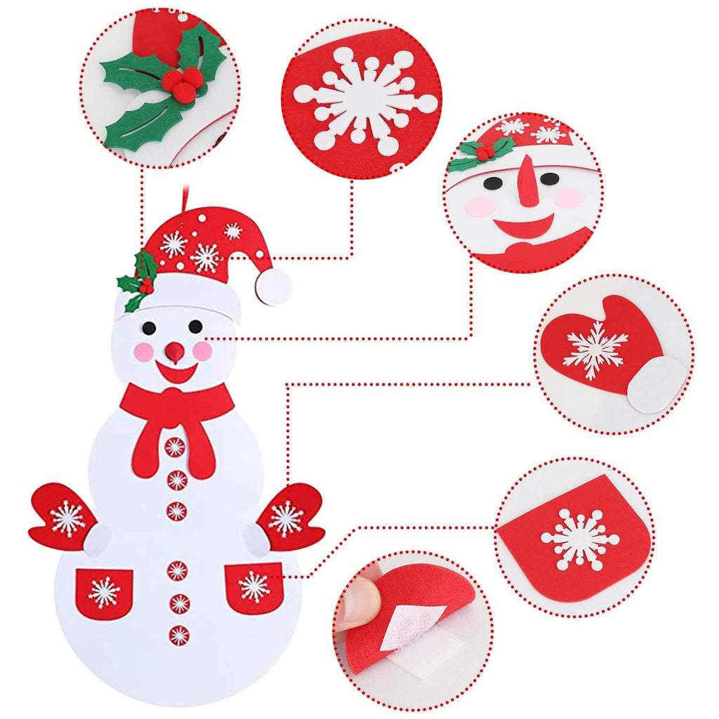 DIY Felt Christmas Hanging Decorations Kits with 54 Piece Detachable Ornaments