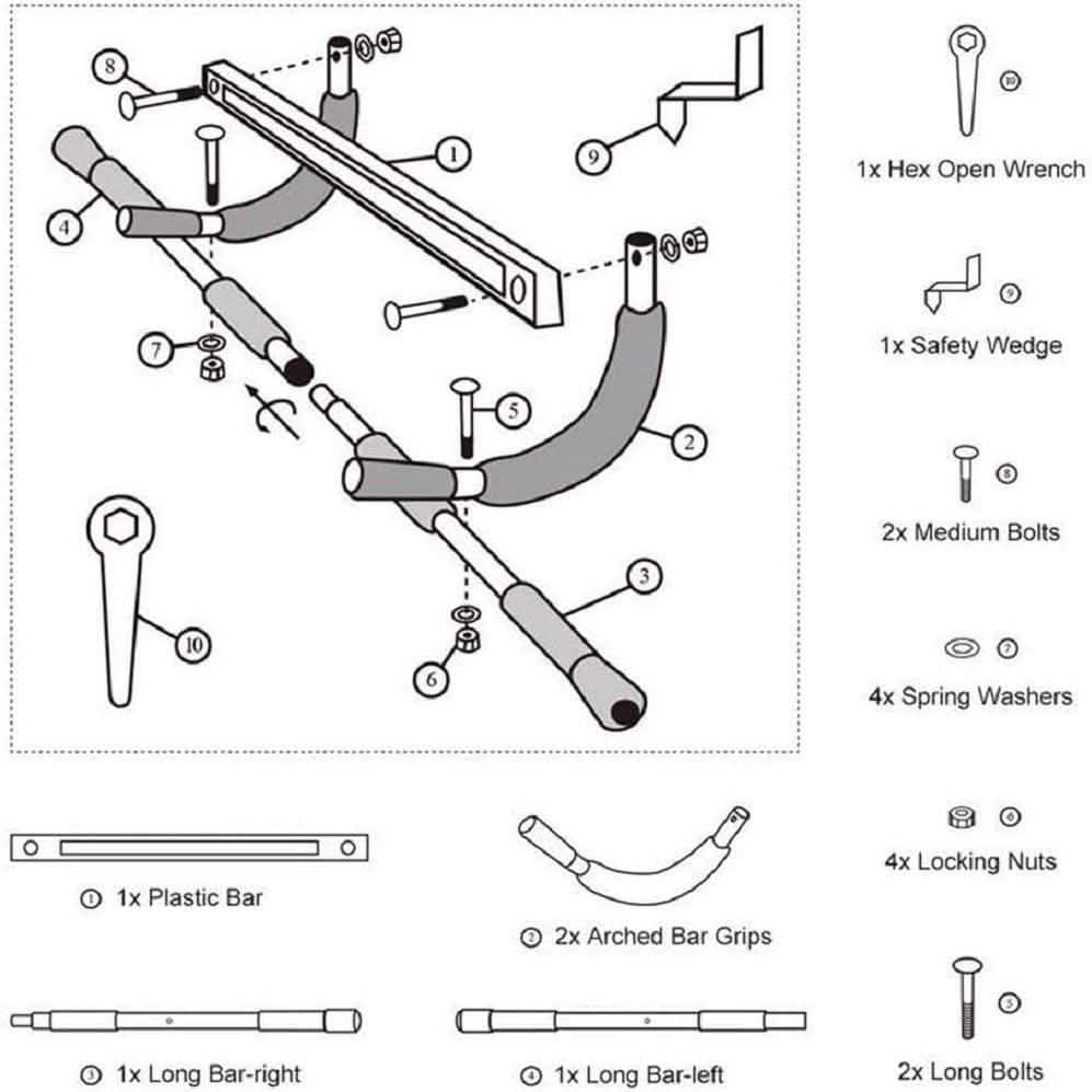 Doorway Pull Up Bar - Multifunctional Portable Gym System